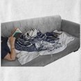 thumbnail image 6 of Ethnic Soft Flannel Fleece Throw Blanket, Woman Portrait with Occult Motifs Bird Blooming Rose Background, Cozy Plush for Indoor and Outdoor Use, 50" x 70", White and Dark Blue, by Ambesonne, 6 of 6