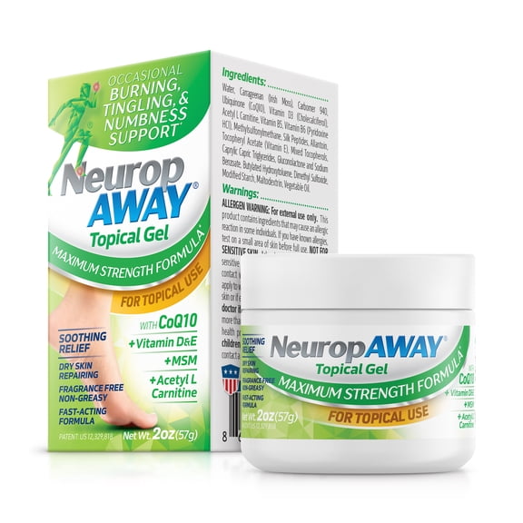 NeuropAWAY® Maximum Strength Gel 2oz; Patented Nerve Support Formula for Occasional Burning, Tingling, & Numbness Support.