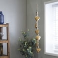 thumbnail image 2 of DecMode Tibetan Inspired Cascading Gold Metal Heart Decorative Cow Bells with 6 Bells on Jute Hanging Rope, 2 of 7