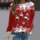 thumbnail image 3 of Gibobby Jersey de forro polar con cuello redondo,holgado a la moda, informal de casa con estampado navideño para mujer, atlético y Y2K (Rojo, L), 3 of 4