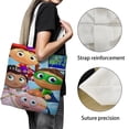 thumbnail image 3 of Super Why Bolso de tela con estampado de lienzo para mujer, bolsa de compras reutilizable y estética, con cremallera interior, regalo para mujer,40*45cm., 3 of 6