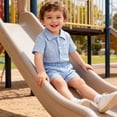 thumbnail image 6 of HCNTES Toddler Baby Boy Summer Spring Clothes Set Short Sleeves T-Shirt Tops + Shorts Cute Outfits Set For Kids 2t 3t 4t 5t 6t 7t 8t 9t(D0-Blue,18-24 Months), 6 of 7