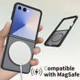 thumbnail image 3 of ELEHOLD Case for Samsung Galaxy Z Flip 7, Magnetic Phone Case, Hybrid Shockproof Cover, Raised Camera & Screen Protection,Black, 3 of 5