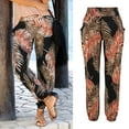 thumbnail image 2 of XIAONU Womens Pants High Waist Printing Easy Trousers Long Pants Boho Beach Pockets Pants Waist Printing Boho Women Easy Pockets High Pants Beach Trousers Pants Long Pants, 2 of 7