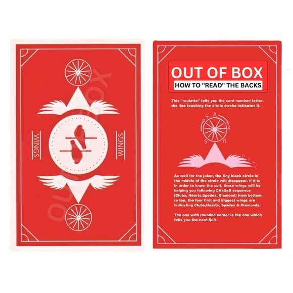 Out Of Box Magic Spy Playing Cards Pack Of 2 For Adults - Red Colour | Secret Trick Password For Every Card Best For Flash Game, Teen Patti, Rummy, Paplu, Magic Shows_wr | Playing Cards