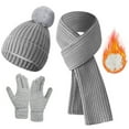thumbnail image 2 of Bibifish Womens Hat Gloves Scarf Sets 3 Pc Solid Color Beanies Hat Gloves And Long Scarves Trendy Cold Weather Hat Neck Warmer Sets, 2 of 6