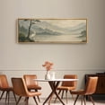 thumbnail image 3 of Large Framed Canvas Print Japanese Style Landscape Wall Art Japandi Decorative for Living room Bedroom - 60"x20" Natural Frame, 3 of 7