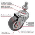 thumbnail image 3 of Rueda Caster FactorDuty de poliuretano gris de 2 pulgadas, 65 kg, paquete de 8, 3 of 7