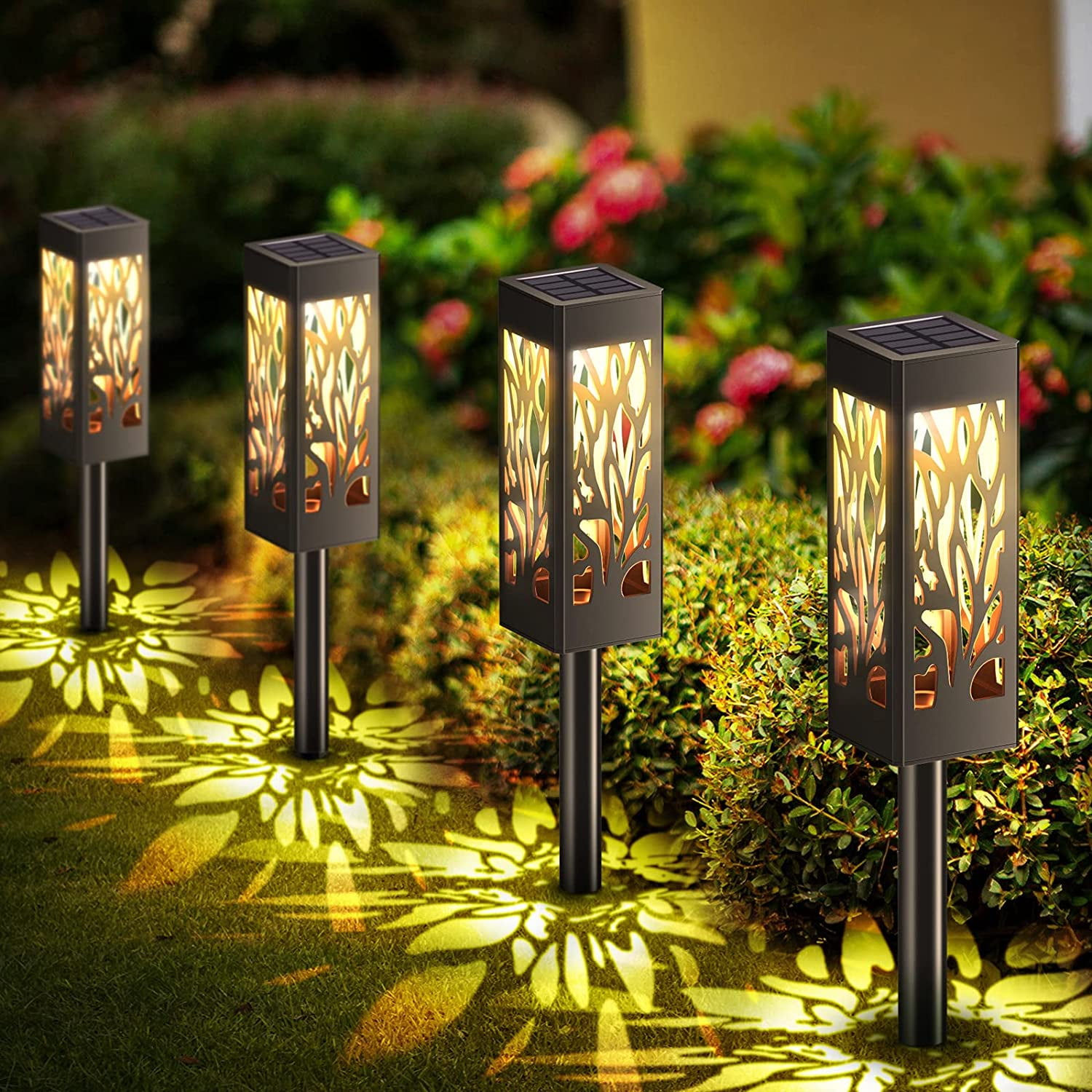 Solar Lights Outdoor Upgraded Bright Solar Pathway Lights Bigger Size ...