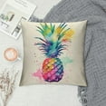 thumbnail image 2 of JEUXUS  Colorful Splash-Ink Painting Abstract Fresh Fruit Pineapple  Throw Pillow Case Cushion Cover Home Office Decorative Square, 2 of 5