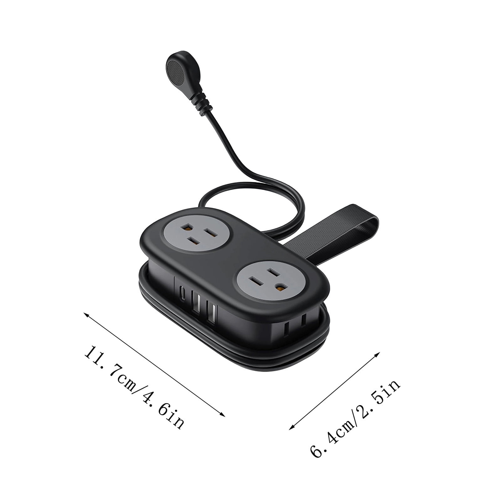 7 In One Power Strip Travel Power Strip With 4 AC USB Ports Extension Cord For Home College Dorm Electrical Tool