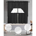 thumbnail image 2 of Solid Black Swag Curtains for Living Room/Bedroom Windows, Retro Minimalism Abstract Denim Texture Kitchen Curtains and Valances Set 36 Inch Length, Light Filtering Swags Valance Curtain Panels, 2 of 5