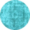 thumbnail image 1 of Ahgly Company Indoor Round Abstract Light Blue Contemporary Area Rugs, 3' Round, 1 of 4