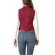 thumbnail image 3 of Chaleco sin mangas de mezclilla lavado para mujer INSPIRE CHIC con botones y bolsillos color burdeos M, 3 of 6