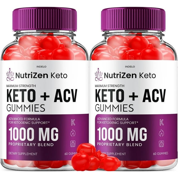 2 Pack NutriZen Keto ACV Gummies - Advanced Formula Nutri Zen Keto Plus ACV Gummies Apple Cider Vinegar Keto Nutrizen ACV Gummies Dietary Supplement Reviews Men Women 120 Gummies