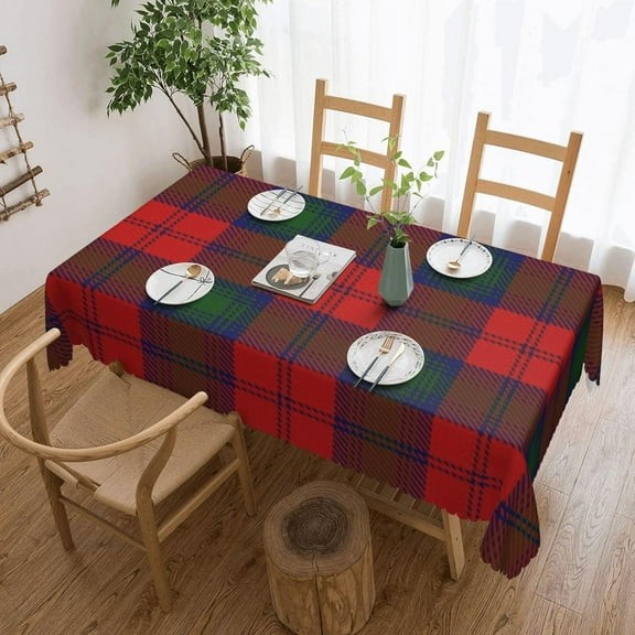 Rectangle Table Cloth, Scottish Clan Lindsay Lindsey Tartan Resistant Washable Tablecloth Decorative Table Cover for Dining, Indoor and Outdoor