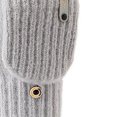 thumbnail image 2 of Mooqilaa Girls Winter Gloves Size 3-8 Years, Fingerless Flip Top Warm Outdoor Knitted Gloves for Cold Weather Gray, 2 of 4