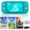 thumbnail image 1 of Nintendo Switch Lite Console (Turquoise) with 64GB microSD and 3-Pk Zelda Games, 1 of 8