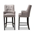 thumbnail image 3 of Baxton Studio Aldon Modern and Contemporary Grey Fabric Upholstered and Dark Brown Finished Wood 2-Piece Bar Stool Set, 3 of 7