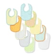 thumbnail image 2 of Luvable Friends Baby Cotton Terry Bibs 10pk, Neutral Chevron, One Size, 2 of 2