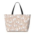 thumbnail image 2 of Gaeub White Goose Beach Travel Bag, Multi-Pocket Beach Bag, Summer Vacation Bag, Beach Essentials Tote, 2 of 7