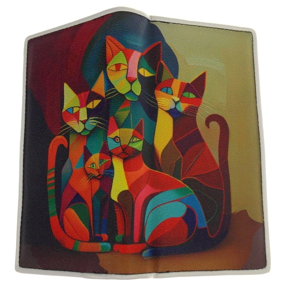 Comeco Many Cat Art Wallet Color Zip Up Purse Book Shaped