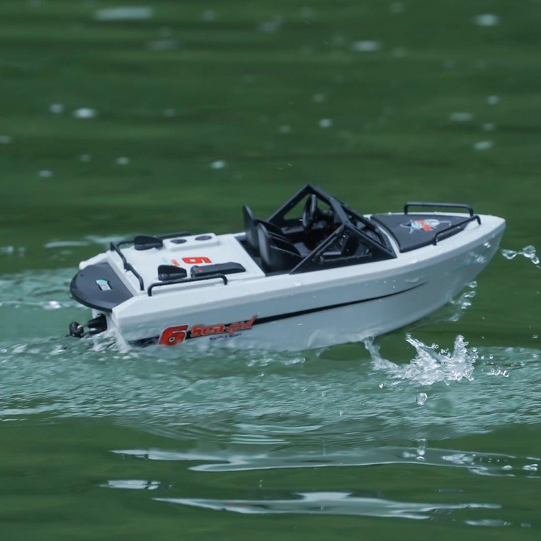 1/12 High Speed RC Jet Boat, Brushless Motor Watercraft Electric Remote Control Boat with Safe Internal Propeller, 2.4GHz 50m Range, Long Endurance Summer Water Toy (White)