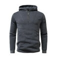thumbnail image 3 of DAFPZW Men's Fleece Quarter Zip Pullover Sweater Casual Cotton Fall Winter Family Outfit Warm Mock Neck with Pockets, 3 of 9