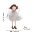thumbnail image 1 of Xmas Tree Angel Ornaments Pink Girl with Dress Wing Standing Tree Top Angel Sparkle Plush Doll Pendant for Tree Decoration, 1 of 5