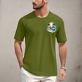 thumbnail image 2 of NAMTYQX Mens Shirts Summer Cool Short Sleeve Crew Neck Lounge Lightweight Loose Patterned Plus Size Elasticated Casual Tshirts Shirts for Men Army Green Size 2XL, 2 of 5
