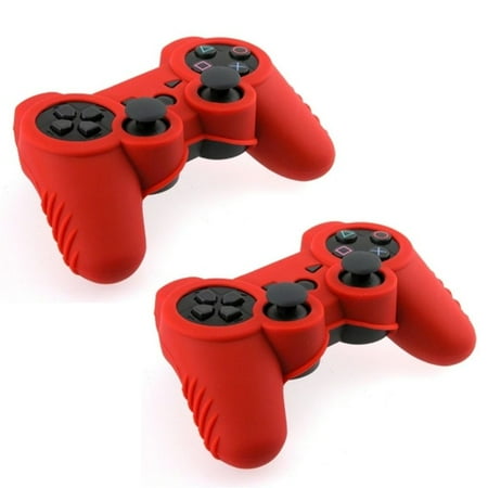 Insten Red Soft Silicone Skin Case (2 Pack) For Sony PS3 Controller