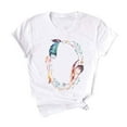 thumbnail image 5 of IROINNID Womens Summer Round Neck Vintage Printed Pattern Casual Short Sleeve Womens Tops Blouse, 5 of 5