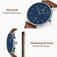 thumbnail image 3 of LAVAREDO Watches for men Fashion Minimalist Men Watches Analog Ultra Thin Wristwatches with Leather Strap Gift for Men Father's Day Gift, 3 of 9