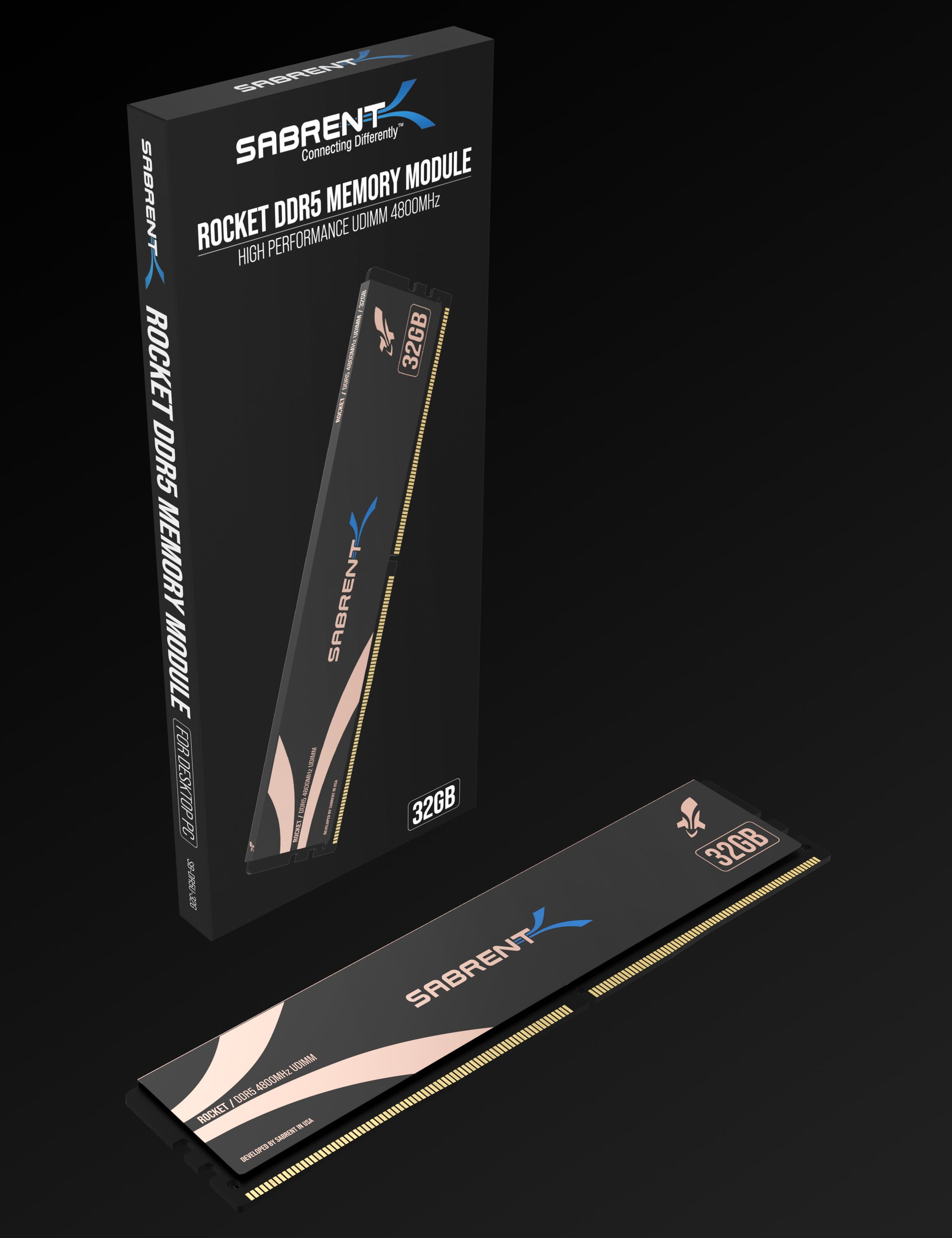 SABRENT Rocket DDR5 32GB U-DIMM 4800MHz RAM for Gaming Desktops