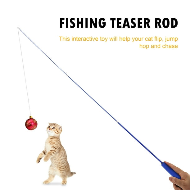 Peggybuy Cat Teaser Wands, Retractable Fishing Pole Wand Cat