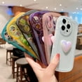 thumbnail image 5 of Compatible with iPhone 15 Pro Case for Women Girls Cute 3D Heart Clear Phone Case with Camera Lens Protection Transparent Frosted Edge Soft Silicone Shockproof Cover Funda 6.1 Inch (Black), 5 of 8