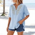 thumbnail image 5 of Womens Summer Tops Short Sleeve Tshirts Shirts V Neck T Shirts Fashion Basic Tops For Woman Casual Tops For Women, 5 of 6