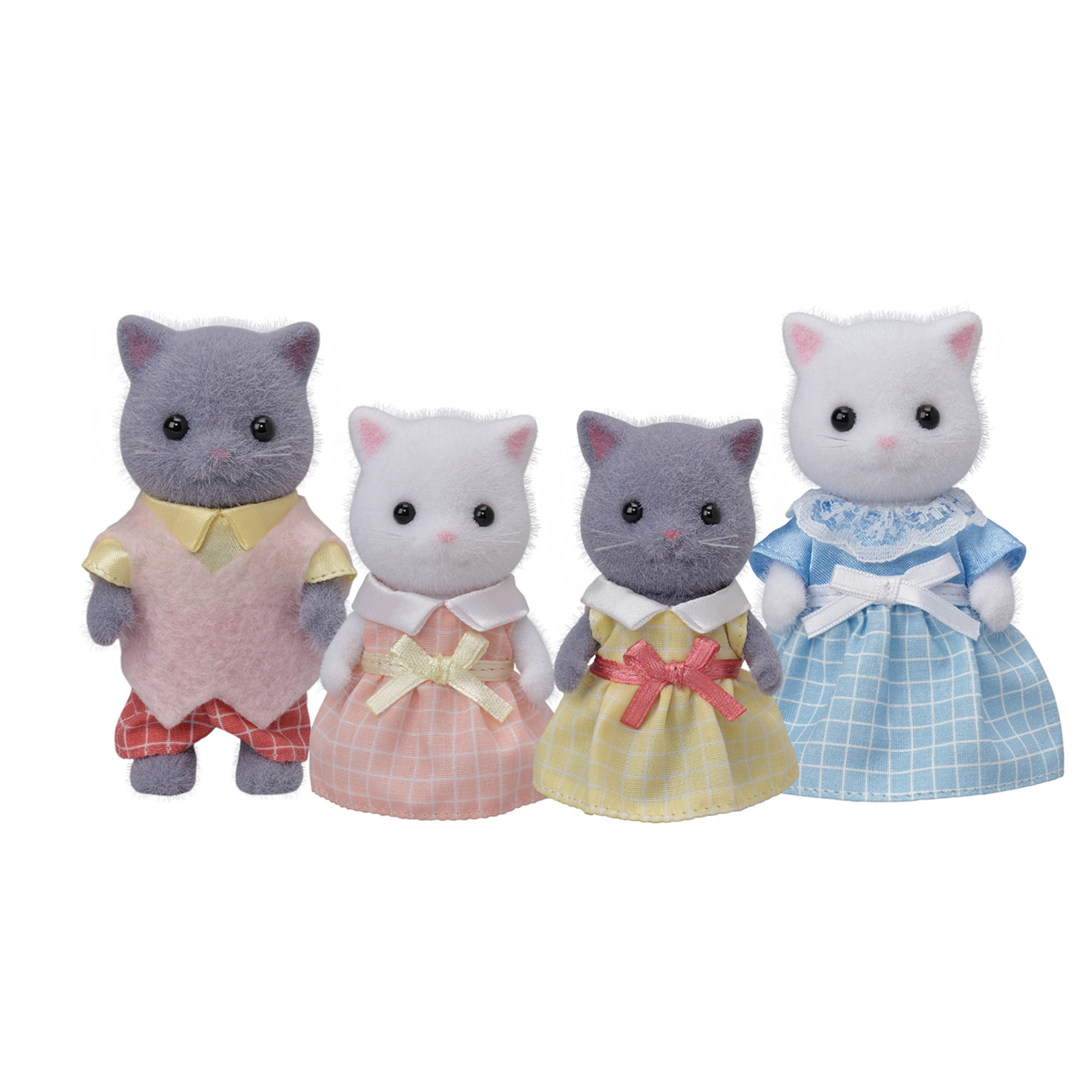 Calico Critters Cat Kitten Animal Family 4 Pc Kids Toy Gift Pretend Play NEW 