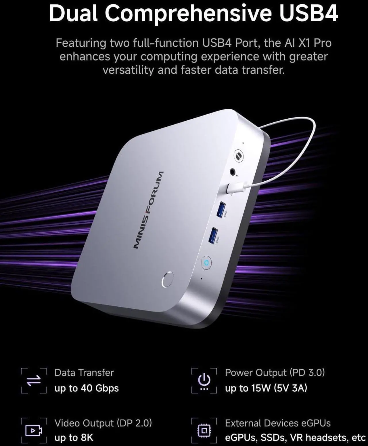 MINISFORUM X1-255 Mini PC AMD Ryzen 7 255 32GB RAM 1TB SSD Desktop MINISFORUM X1-255 Mini PC AMD Ryzen 7 255 32GB RAM 1TB SSD Desktop