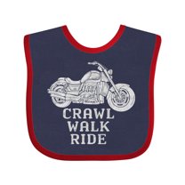 Inktastic Crawl Walk Ride Motorcycle Boys or Girls Baby Bib