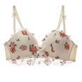 thumbnail image 1 of Sin Alambre Sujetador floral Látex Mujer Pequeño Pecho Recogido Ropa Interior, 1 of 4
