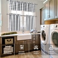 thumbnail image 6 of 3 Piece Semi Sheer Kitchen Curtains - Light Filtering Buffalo Plaid Tier and Valance Window Curtains Set, Grey and White, 6 of 6