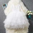 thumbnail image 4 of Toddler Baby Flower Girls Beaded Lace Backless A-Line Princess Tutu Tulle Party Dress, 4 of 4