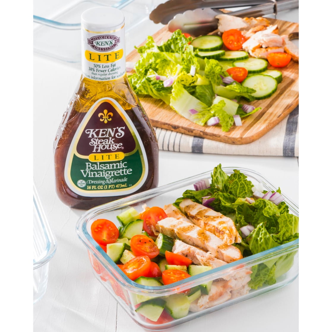 (2 pack) Ken's Steak House® Lite Balsamic Vinaigrette Salad Dressing & Marinade 16 fl oz