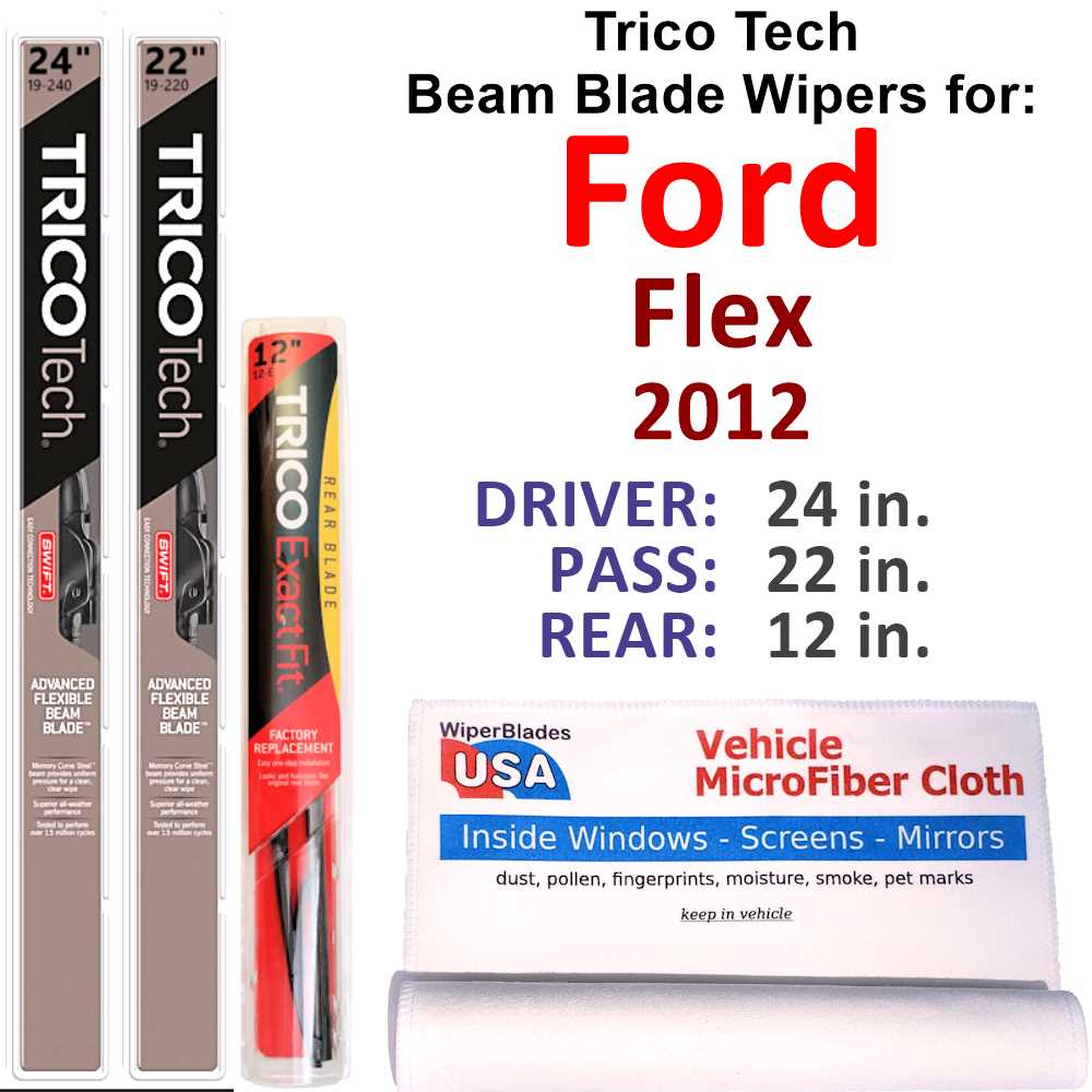 2012 Ford Flex Beam Blade Wipers (Set of 3) w/Rear Wiper