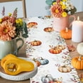 thumbnail image 4 of ERUNPONLY Vintage Fall Table Runner - 70 Inch Long Orange Blue Pumpkins Thanksgiving Maple Leaf Cotton Linen Blended Dress Scarves Farmhouse Table Runner for Kitchen Dining, Coffee Table, 13" x 70", 4 of 8