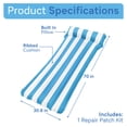 thumbnail image 5 of Sun's Out 70" Blue Cabana Stripe Pool Lounger – Inflatable Floating Mat, 5 of 5