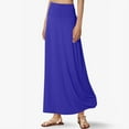 thumbnail image 6 of YUTK Women Maxi Skirt Long Flowy Pleated High Waisted with Pockets Summer Casual Elastic Waist A-Line Skirts Blue S-Xl, 6 of 8