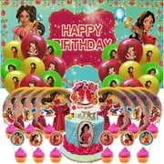 Elena Princess Party Supplies Decor Decorations Birthday Plates for Kids Tableware Balloons Cake Topper Fans