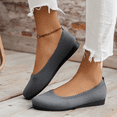 thumbnail image 5 of Women’s Knit Ballet Flats, Soft Breathable Slip-On Dress Shoes, Lightweight Stretch Comfort Loafers for Walking Work Travel, Cushioned Non-Slip Flat Shoes, Fashion Casual Solid Color Knit Flats, 5 of 6